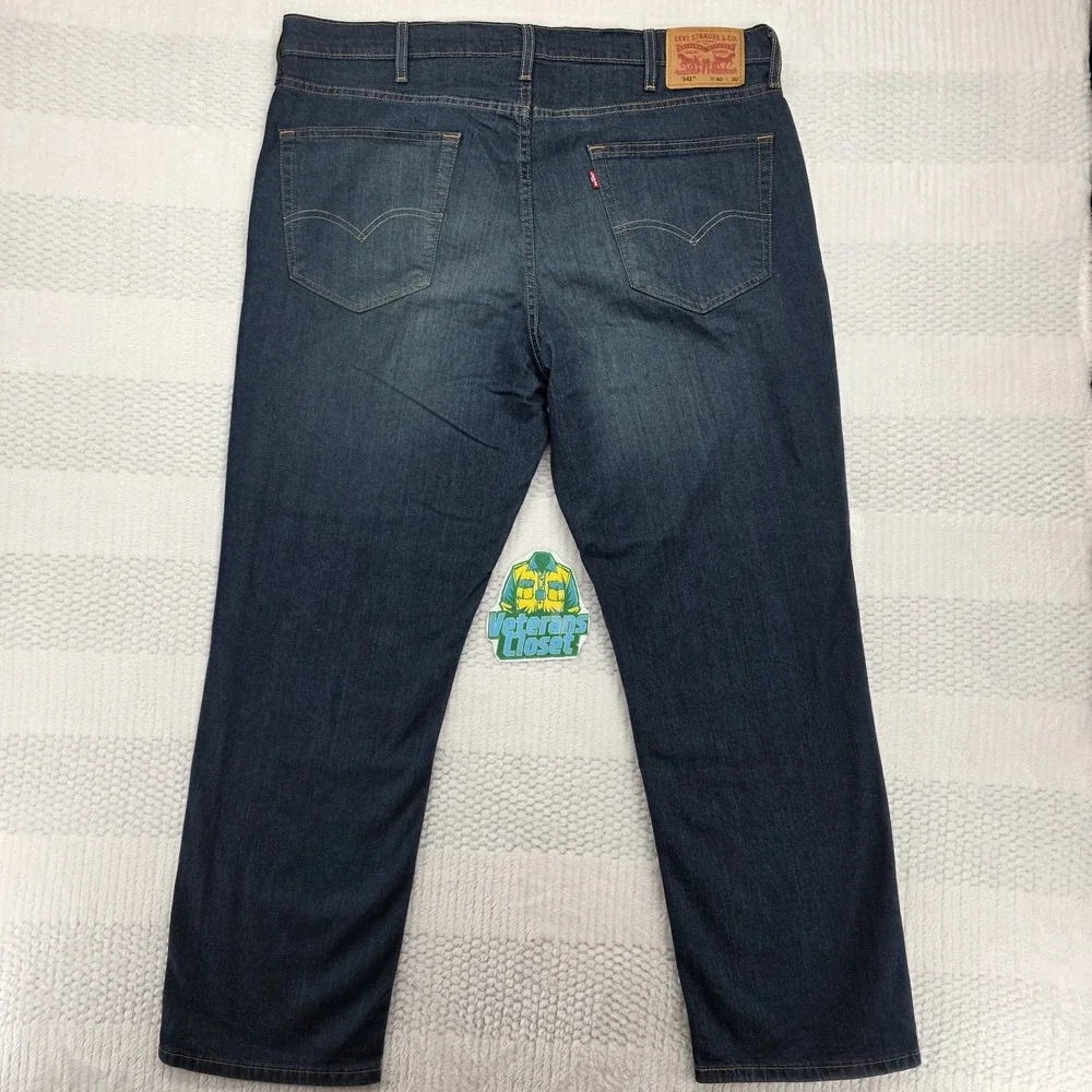 Levis 541 Jeans Mens 40x30 Athletic Fit High Rise Stretch Medium Wash Blue Denim